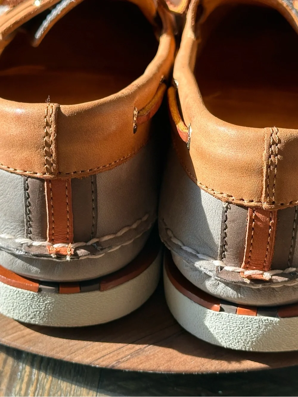 Mens Sperry Top-Sider GOLD CUP 2-Eye Boat Shoe, STS17942 Size 9.5 Steel/Tan READ